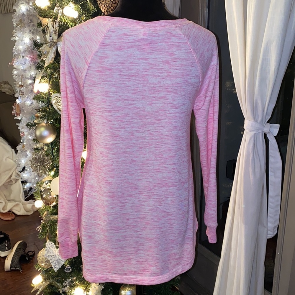 Xhilaration pink longsleeve sweatshirt women’s XS sweater top sleepwear casual​ - Picture 6 of 8